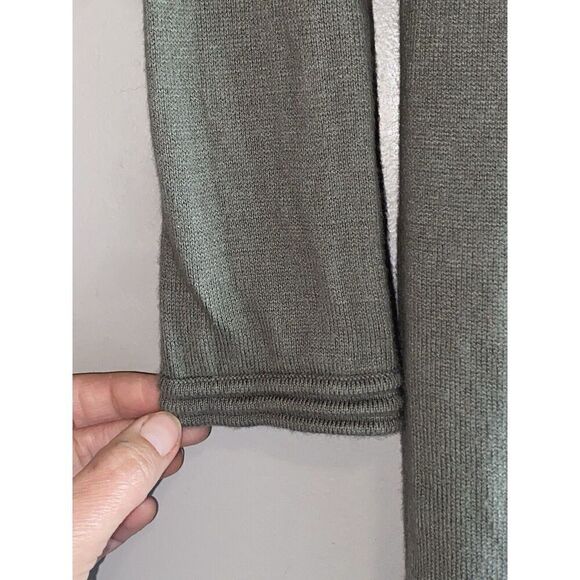 Cashmere Blend Sweater Dress Olive Green Front Zip Boho Y2K Quiet Luxury Small - Picture 4 of 16